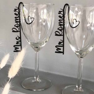 Bruiloftdecoratie-Trouwbedankjes Cadeaus-Acryl glashangers-ingezoomd-Studio Gravin