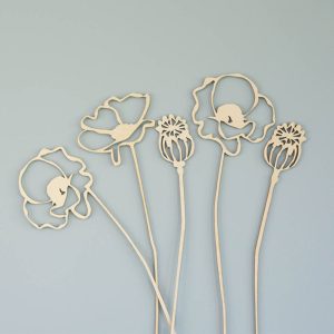 Cadeaus-Decoratie-Houten bloemen-klaprozen-Studio Gravin