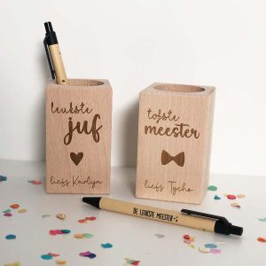 Cadeaus-Meester & Juf-Pennenbakjes Meester en Juf-Studio Gravin