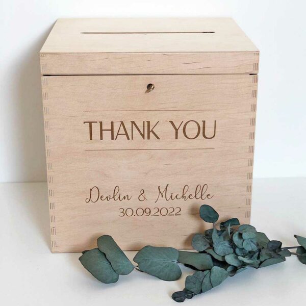 Bruiloft-Enveloppendoos-Houten enveloppenkist Thank You-Studio Gravin