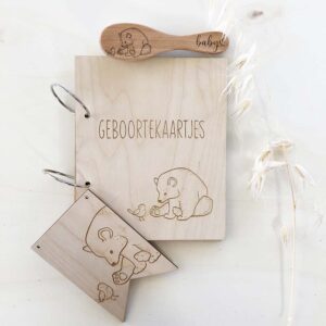 Baby & Kind-Bewaarbundel geboortekaartjes-Bewaarbundel geboortekaartjes Bosdiertjes Beer 1-Studio Gravin