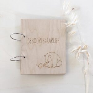 Baby & Kind-Bewaarbundel geboortekaartjes-Bewaarbundel geboortekaartjes Bosdiertjes Beer-Studio Gravin