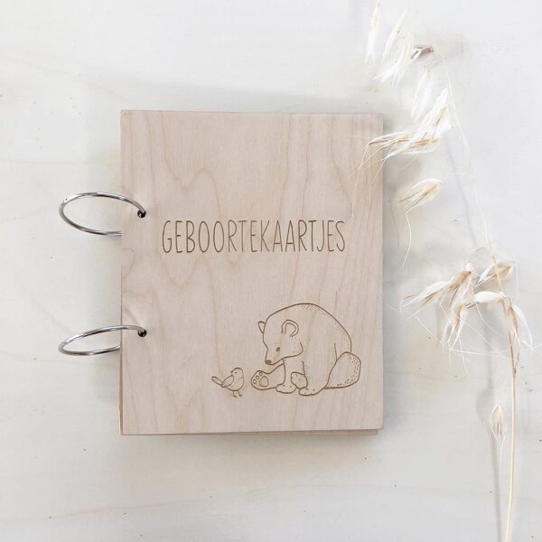 Baby & Kind-Bewaarbundel geboortekaartjes-Bewaarbundel geboortekaartjes Bosdiertjes Beer-Studio Gravin