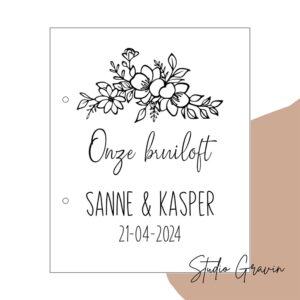 Bruiloft-Bewaarbundel trouwkaarten-Bewaarbundel trouwkaarten Bloemen-Studio Gravin