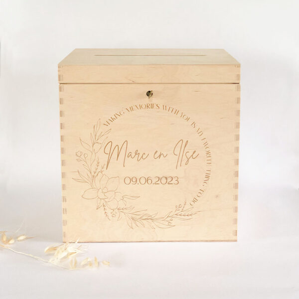 Bruiloft-Enveloppendoos-Houten enveloppenkist Memories-Studio Gravin